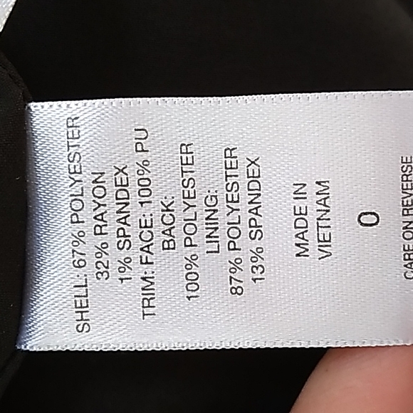 New York & Company Black/Gray Faux Leather Business Dress. Size  0 - Picture 11 of 11